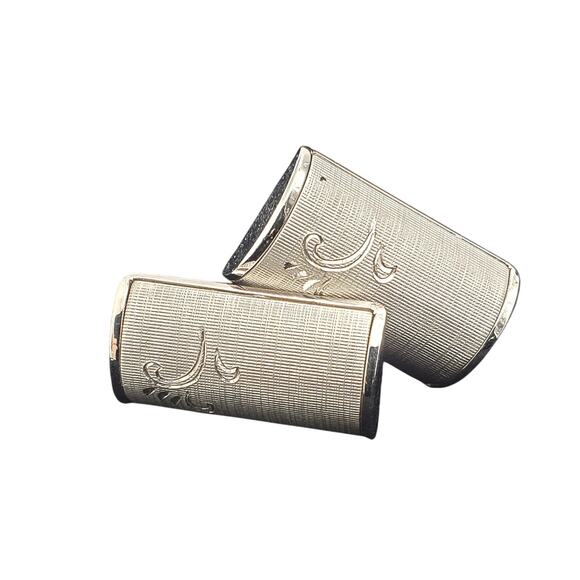 Swank Cufflinks & Tie Tacks Brushed Silver Tone Etched Vintage Mens Jewelry 80s - Picture 14 of 16